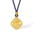 "Chinese Culture Collection - Dan Qing" 24K Gold Pendant Braided Rope Diamond 0.0081ct Along the River During the Qingming Festival 17-23g W0436654