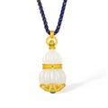 "Chinese Culture Collection - Dan Qing" 24K Gold Pendant Braided Rope Hetian Jade 38.5*18.5mm Gourd 8.5-12g Y0436328