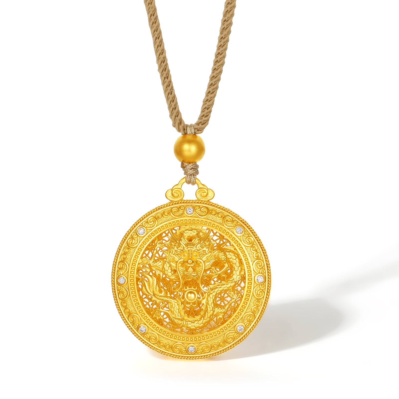 「中華文化瑰寶」系列－木雕 24K金吊墜 鑽石0.006ct 14-16克 W0448378
