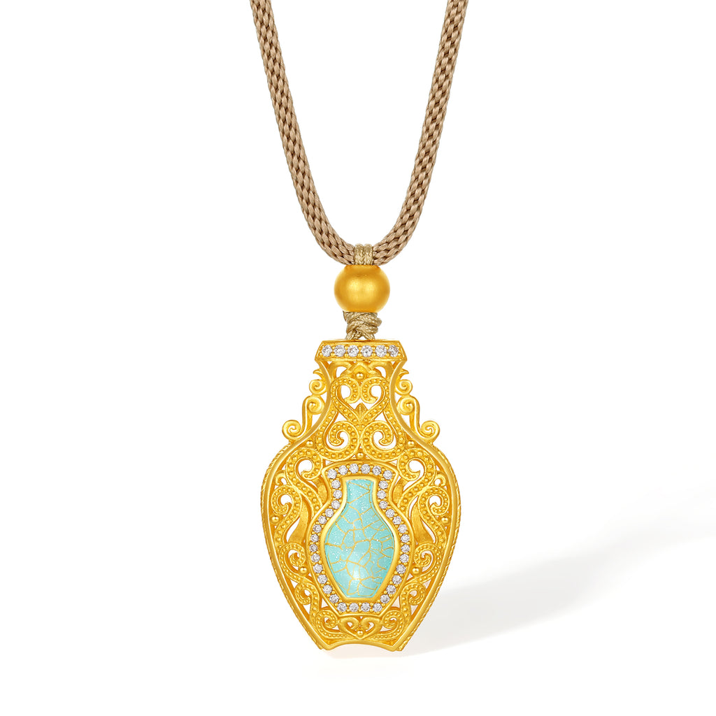 「中華文化瑰寶 - 汝窯」24K金鑽石吊墜 0.005ct 0.003ct 8.2-10.2g W0448069