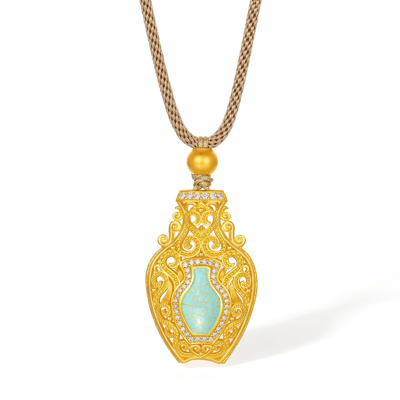 「中華文化瑰寶 - 汝窯」24K金鑽石吊墜 0.005ct 0.003ct 8.2-10.2g W0448069