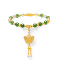 "Chinese Culture Collection - Dan Qing" 24K Gold Beaded Bracelet Hetian Jade 5.8-6.3mm Diamond 0.0053ct Pearl 2.8-3.3mm Butterfly 12-15g Y1940434