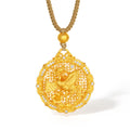 "Chinese Culture Collection - Wood Carving" 999 24K Gold  String Pendant Diamond 0.017ct Diamond 0.01ct Diamond 0.005ct Dragon Phoenix 13-15g W0450033