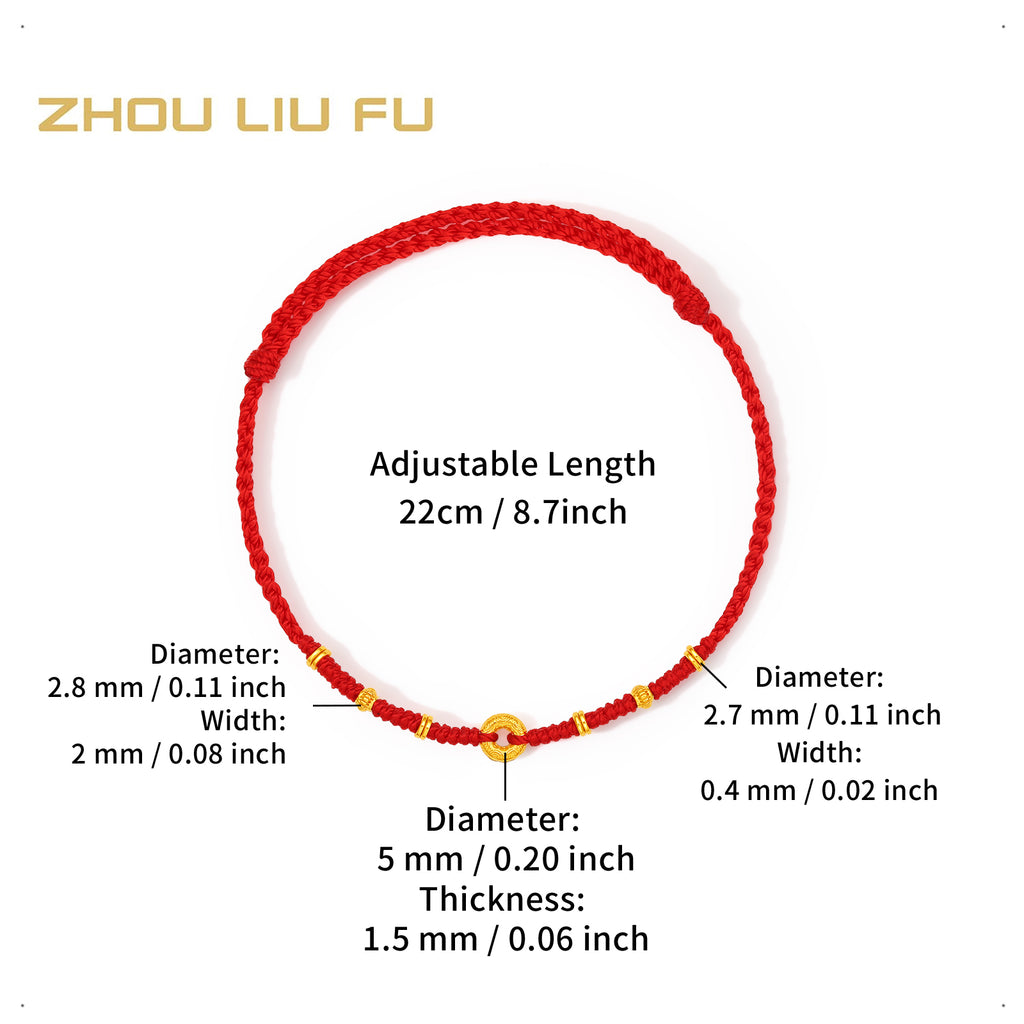 999 24K Gold String Bracelet 0.9-1.25g A1745649
