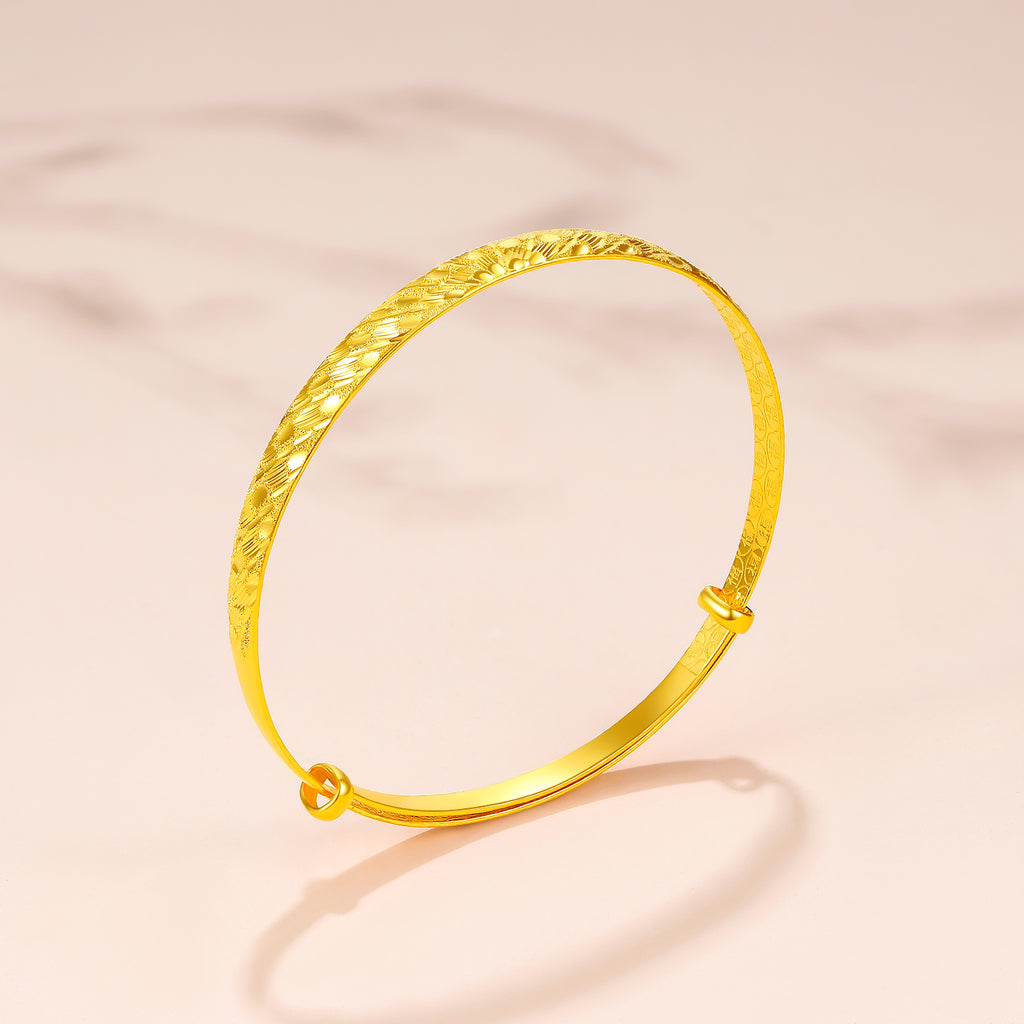 999 24K Gold Bangle Bracelet 16-18g AB102324