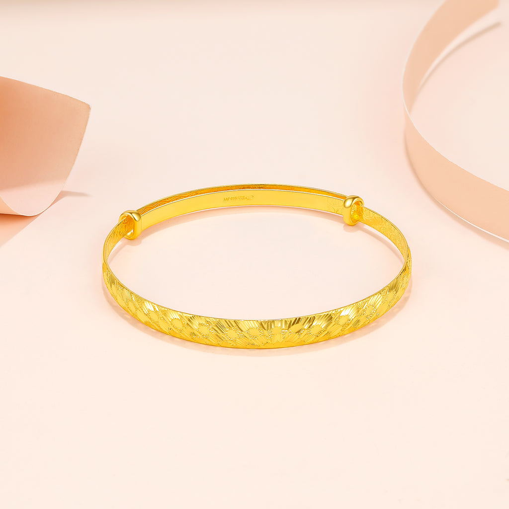 999 24K Gold Bangle Bracelet 16-18g AB102324