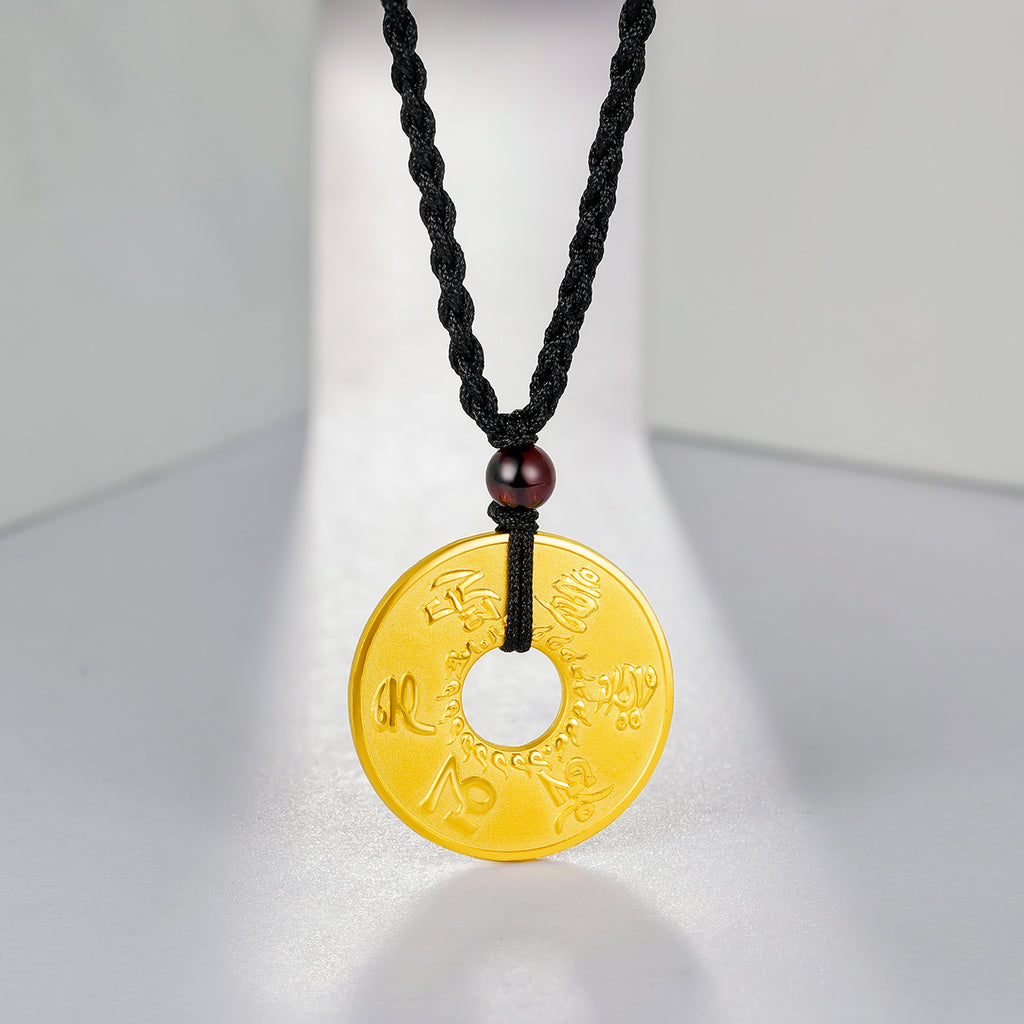 999 24K Gold Pendant Peace Buckle 7-8g AB041562