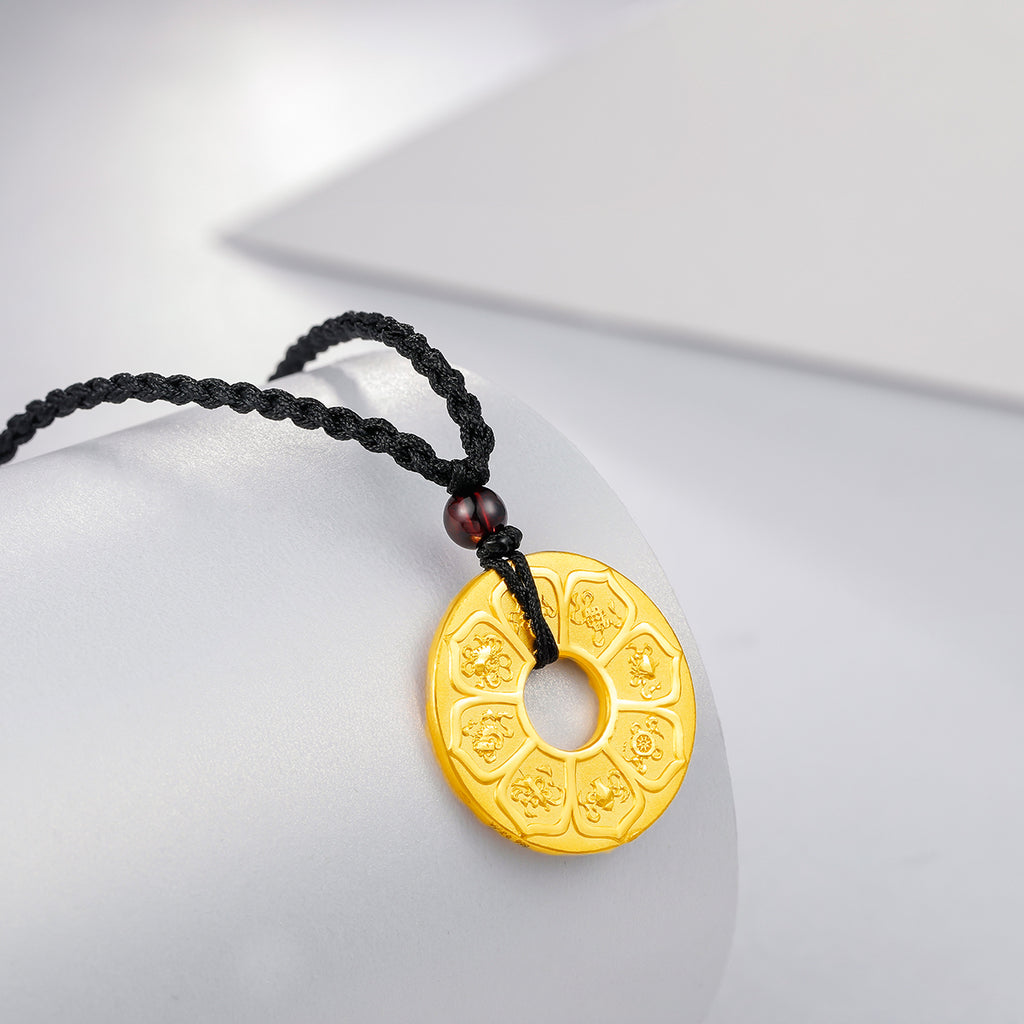 999 24K Gold Pendant Peace Buckle 7-8g AB041562