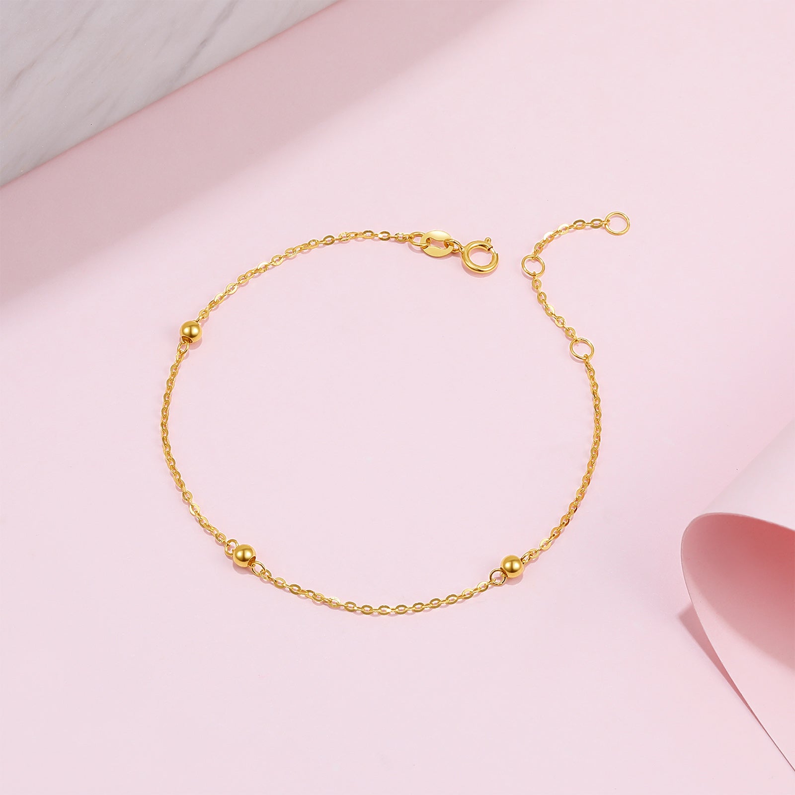 18K Yellow Gold Chain Bracelet 0.6-1g KH077358