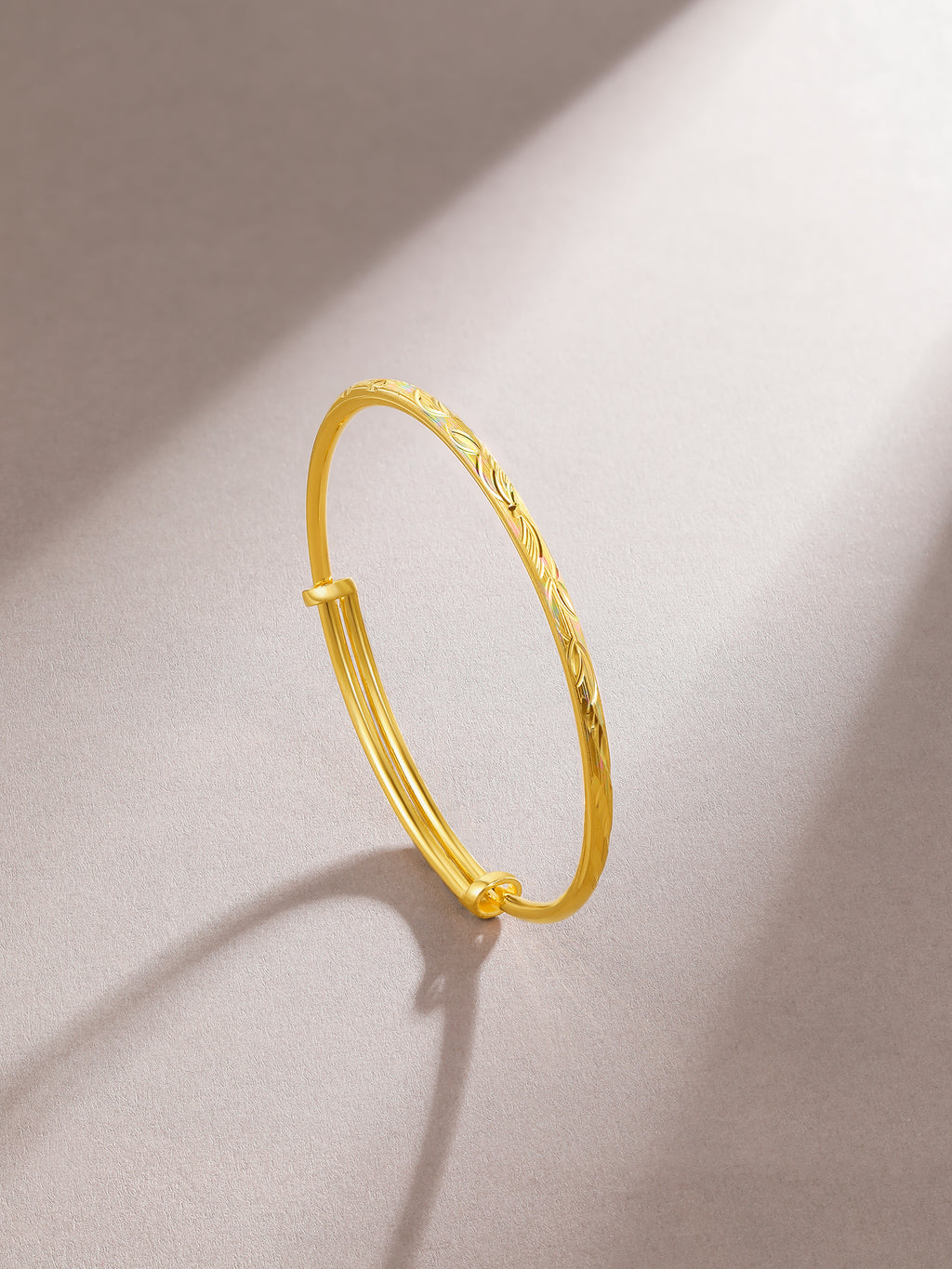 999 24K Gold Bangle Bracelet 22.5-23.5g A109650