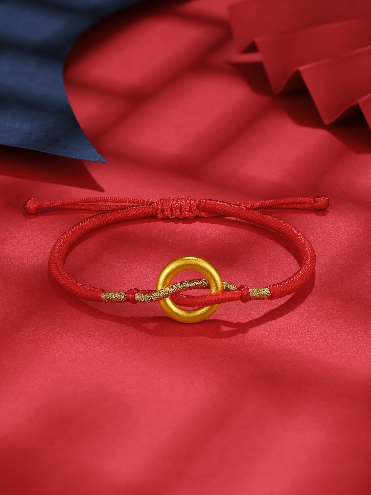 24K Gold String Bracelet Peace Buckle 0.6-0.9g A179822