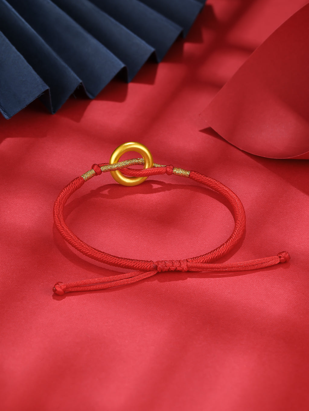 24K Gold String Bracelet Peace Buckle 0.6-0.9g A179822