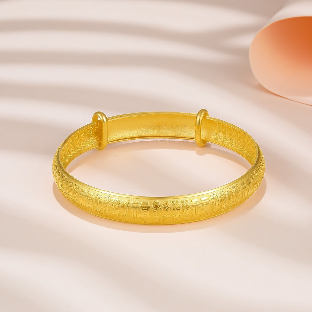 999 24K Gold Bangle Bracelet Fu 33-36g AA107522