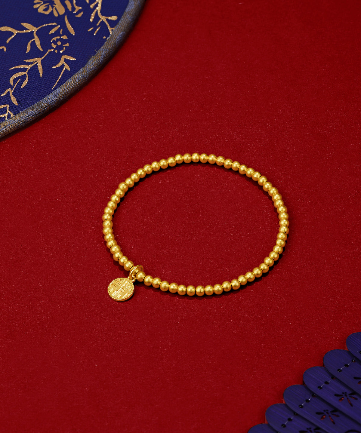 999 24K Gold Beaded Bracelet 4.6-5g A198681