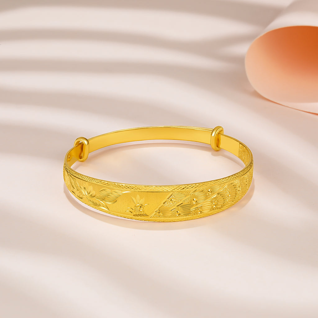 999 24K Gold Bangle Bracelet Phoenix 38-41g AA107521