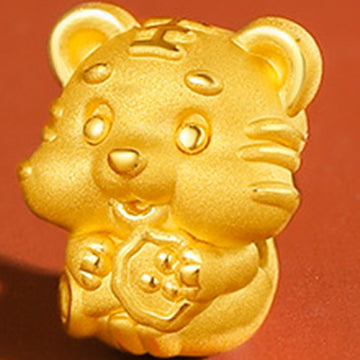 「生肖虎」24K 黃金串飾手鍊 虎 1.1-1.3克 A169681