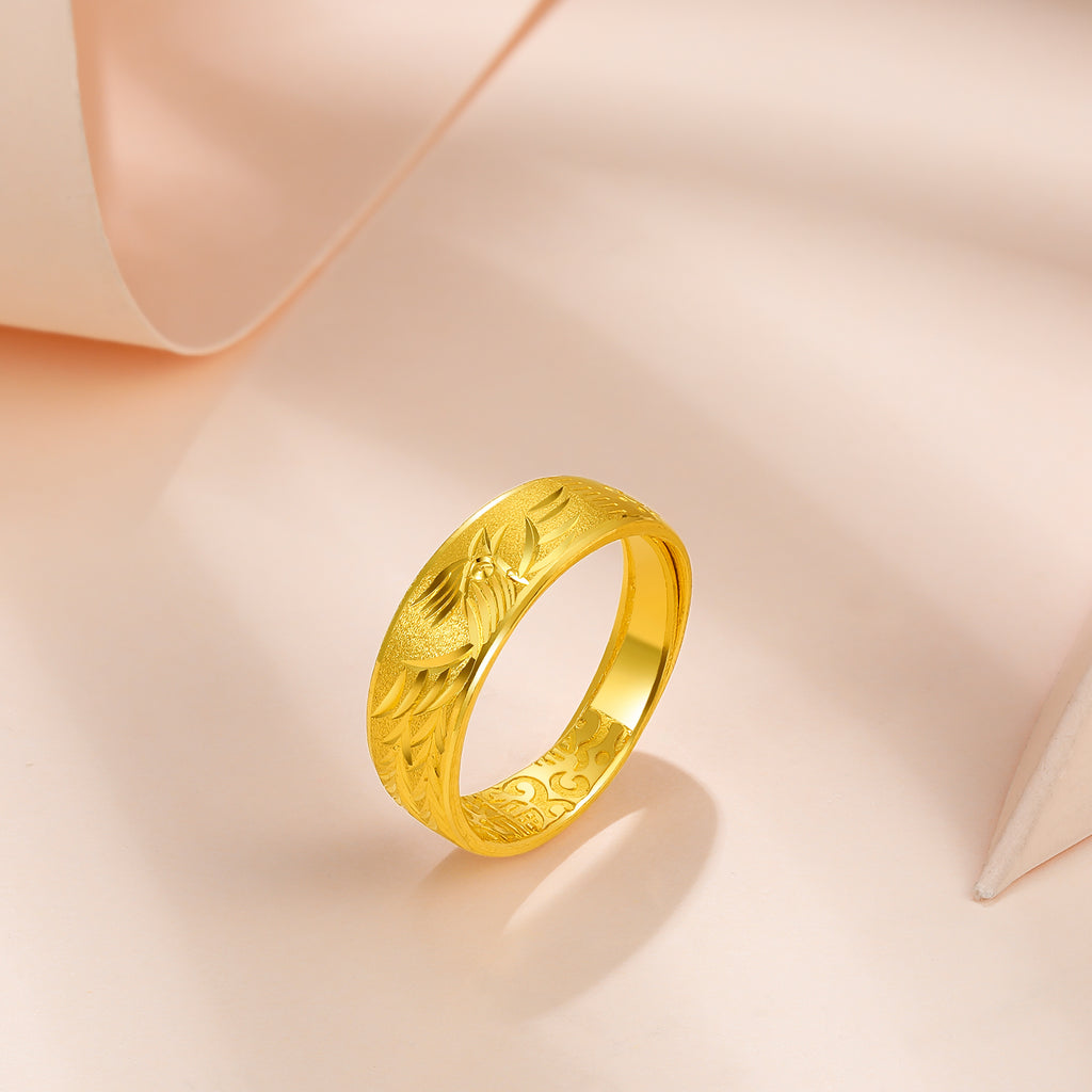 999 24K Gold Ring Phoenix 5-7g A027943