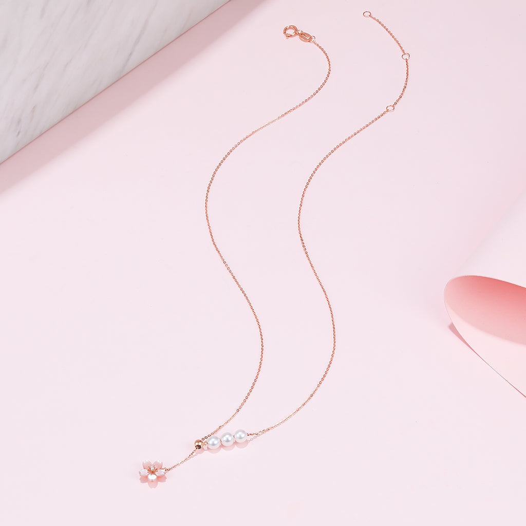 18K Gold Pendant Necklace Shell Pearl 0.77-1.03g X067962