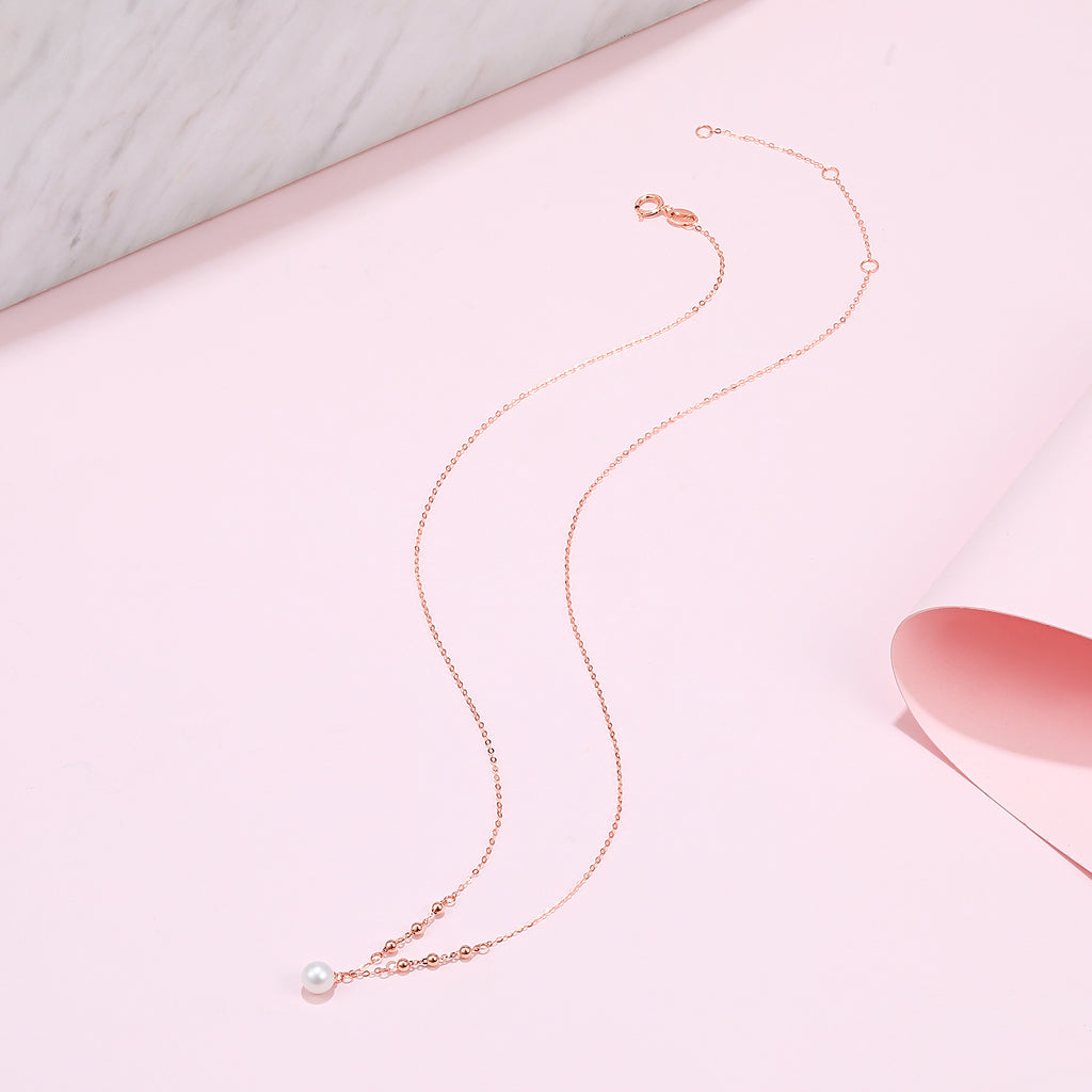 18K Gold Pendant Necklace Pearl 0.75-1.05g X067998