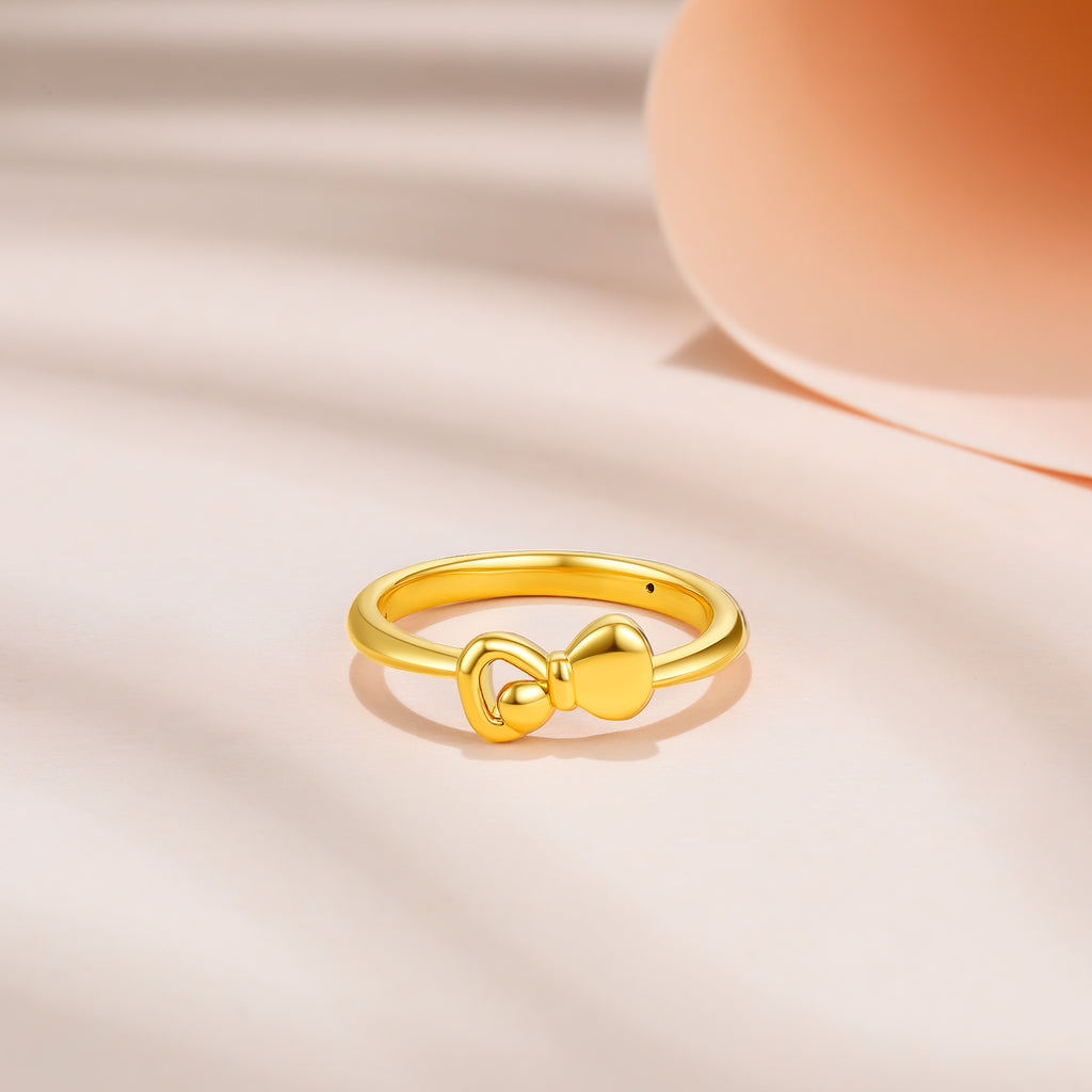 24K Gold Ring Bow 0.6-1g AE016743
