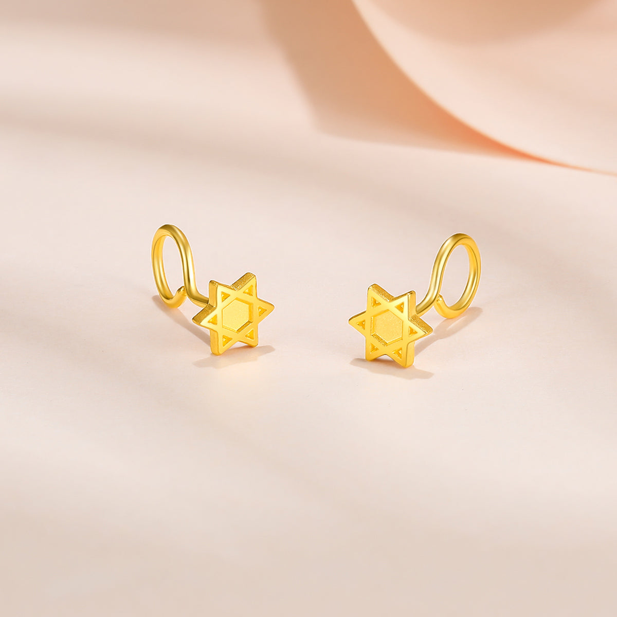 999 24K Gold Earrings Star 1.5-2g AA096619