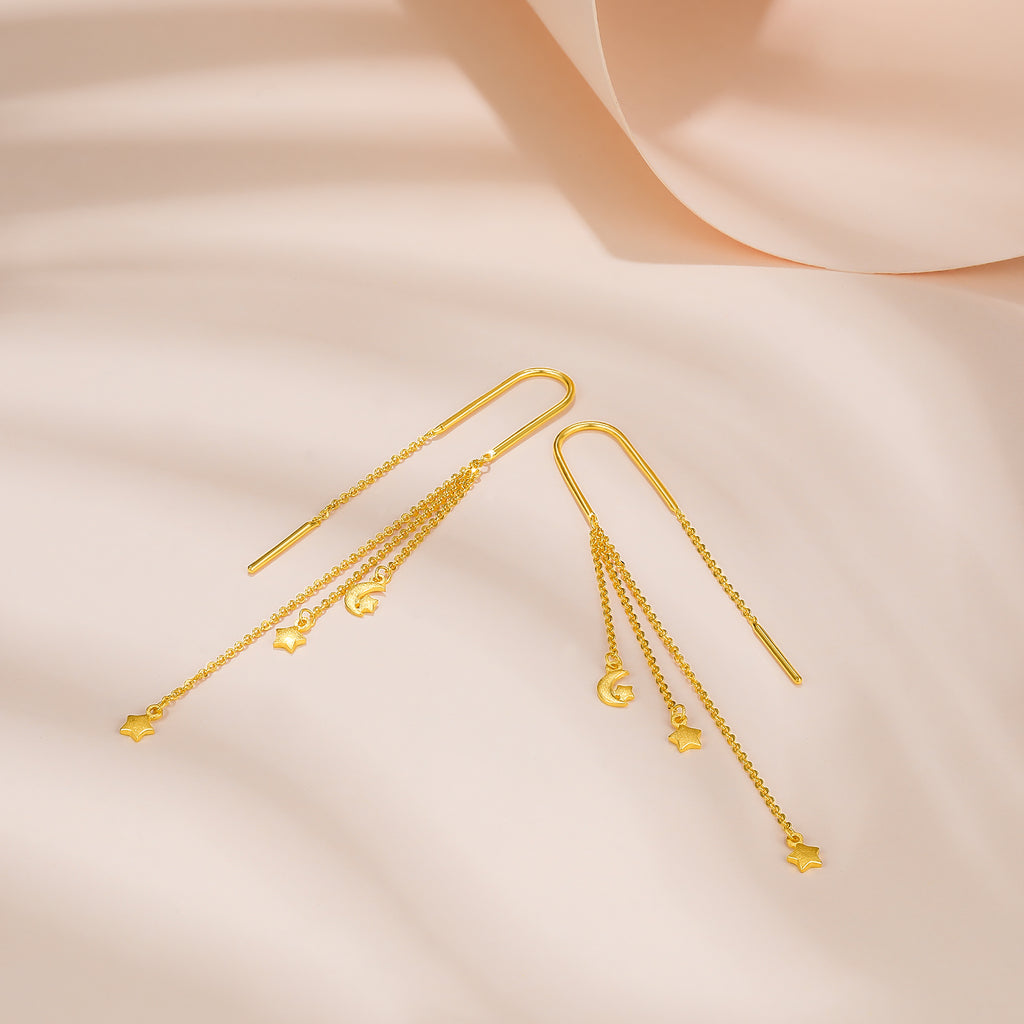 999 24K Gold Earrings Star 2.5-3.2g AA096626