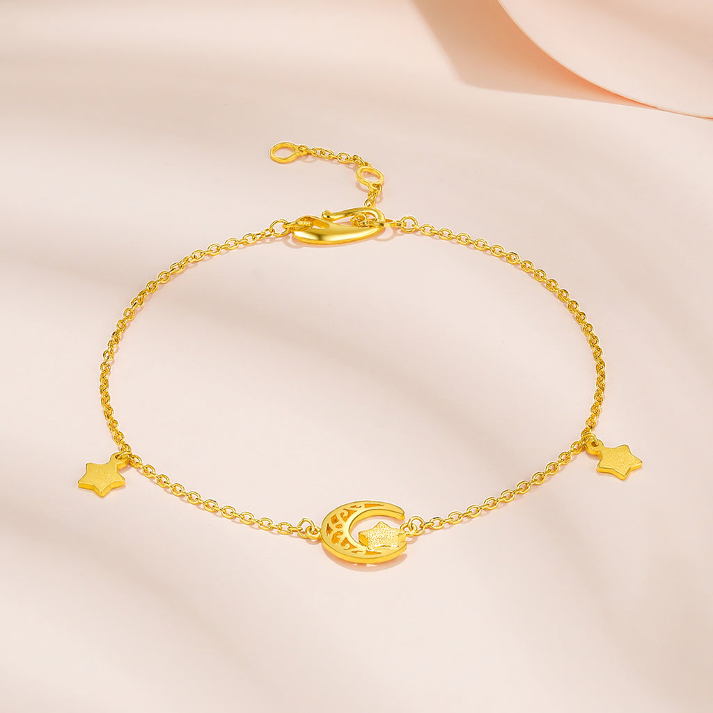 999 24K Gold Chain Bracelet Star 2.6-3.1g AA076590