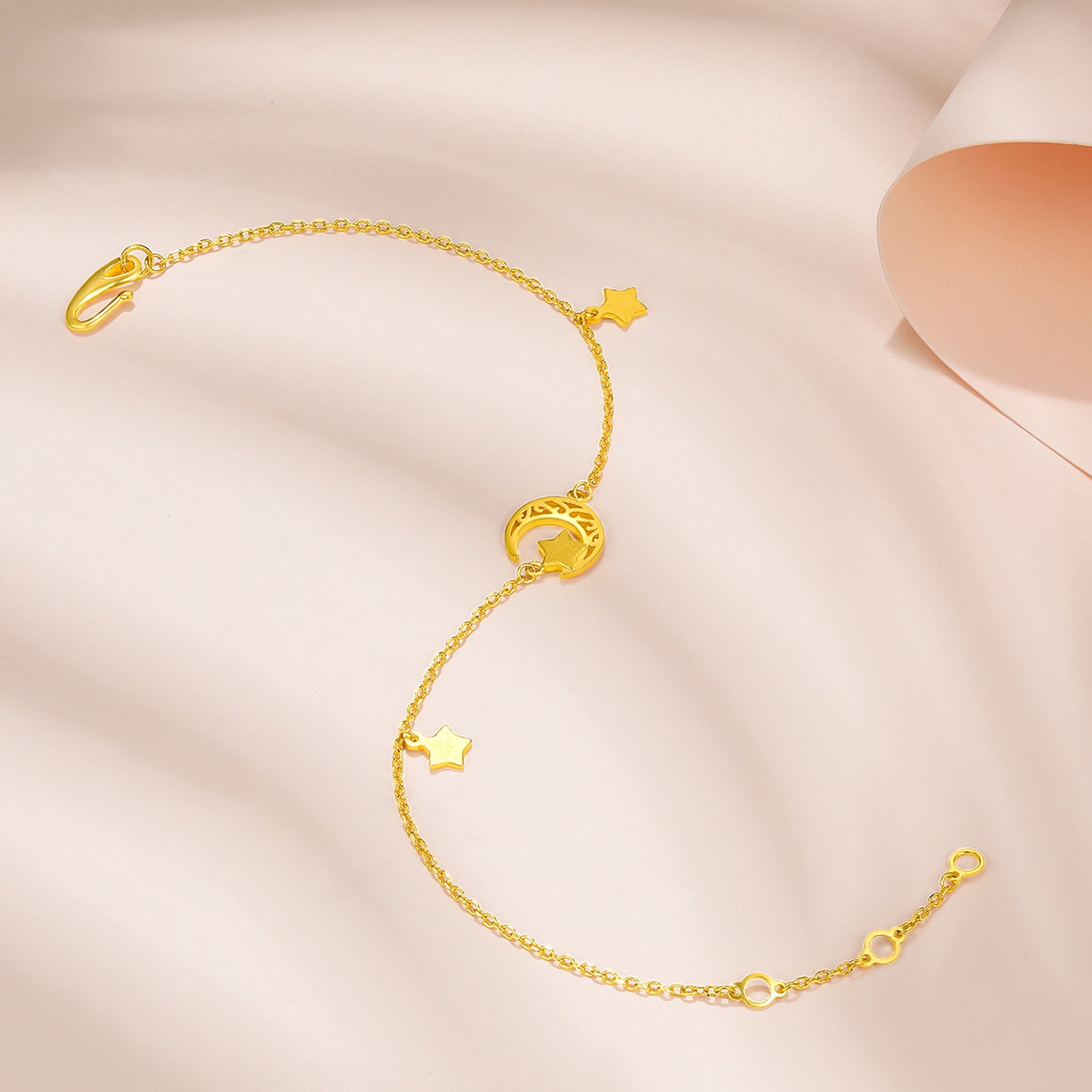 999 24K Gold Chain Bracelet Star 2.6-3.1g AA076590