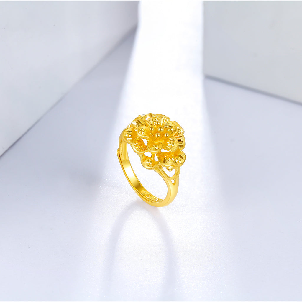 999 24K Gold Ring Flower 5-6g AB012315