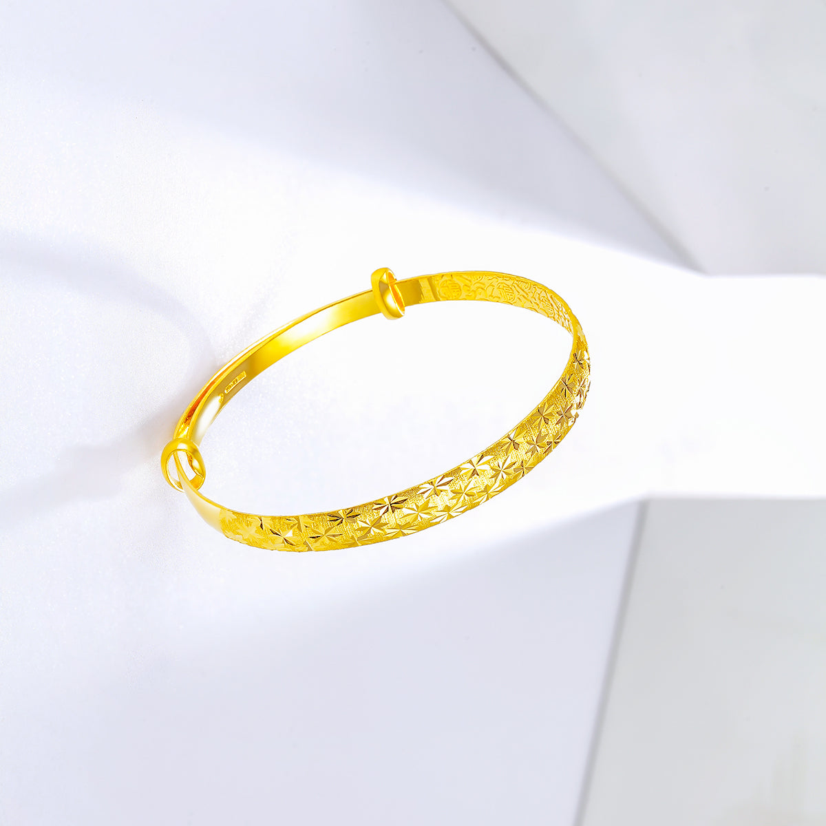 999 24K Gold Bangle Bracelet              Engraving 20-22g AA102336