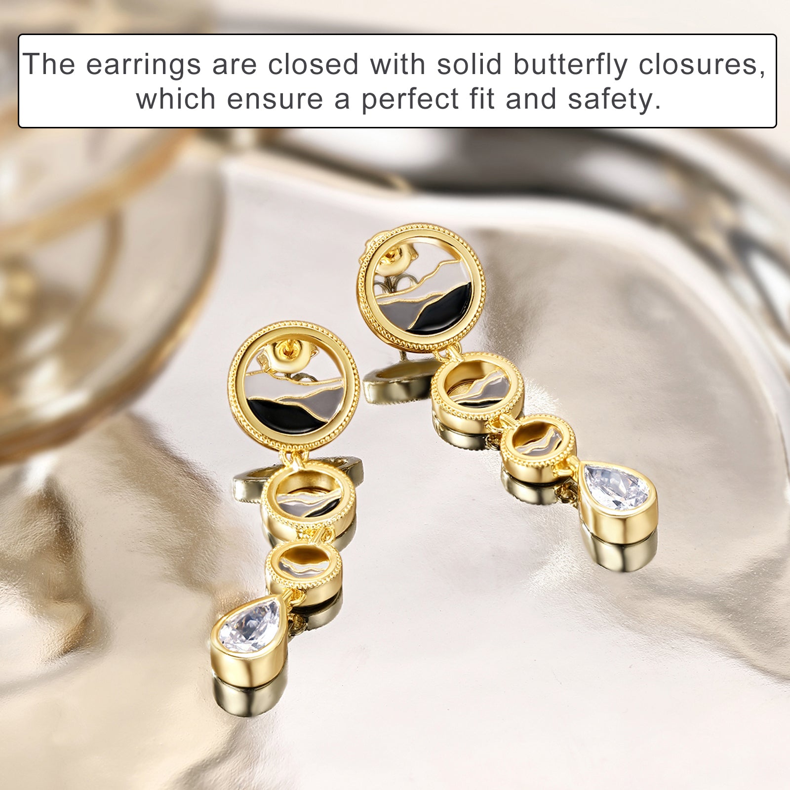 S925 Sterling Silver Earrings Cubic Zirconia 11-12.2g J0912881