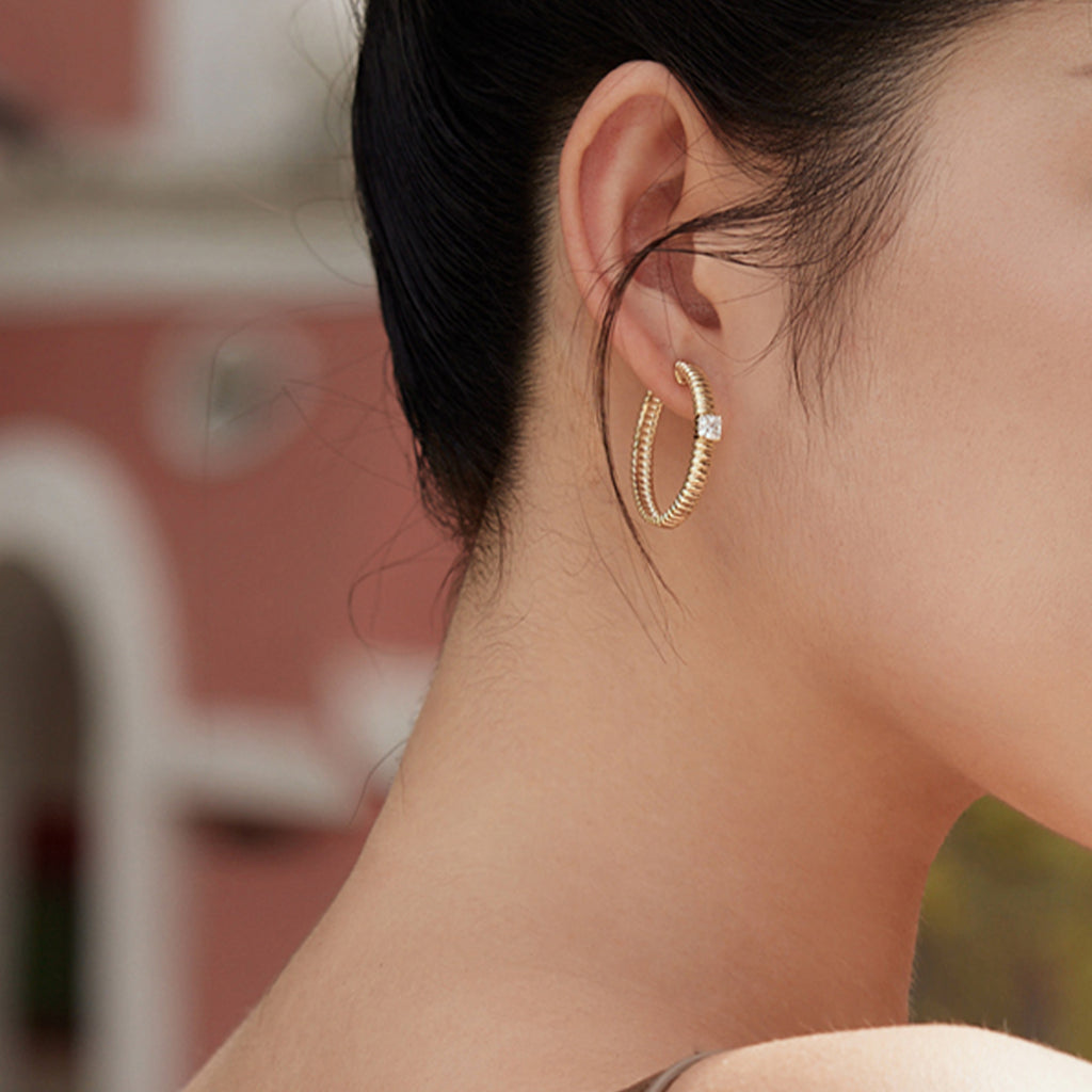 S925純銀耳環，鑲嵌立方氧化鋯，7-8.5克，貨號J0912955