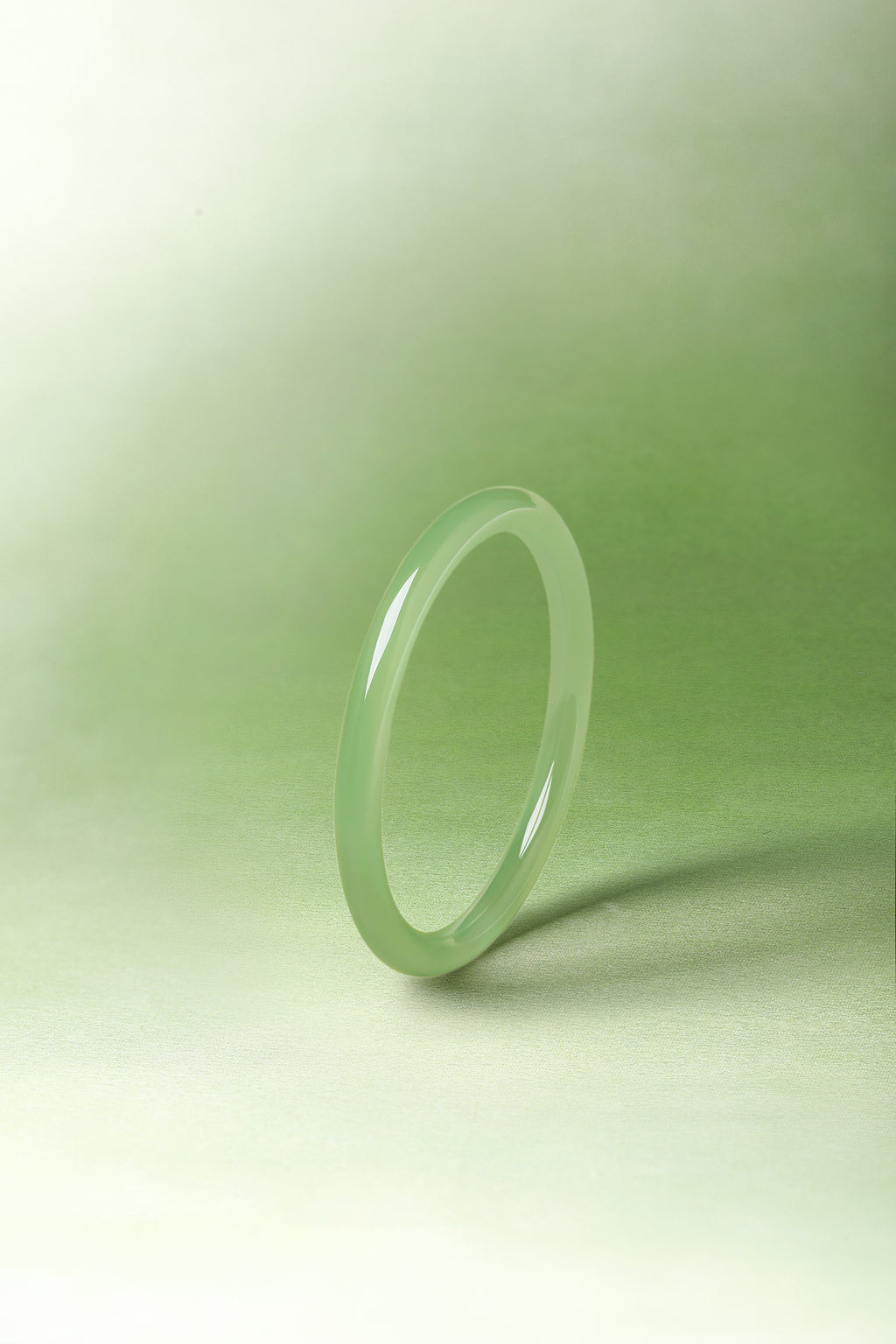 ZHOU LIU FU Chalcedony Jade Bangle Bracelets for Women Handmade Green Chalcedony Round Bracelet Natural Gemstone Lucky Jewelry Gift Her Mom
