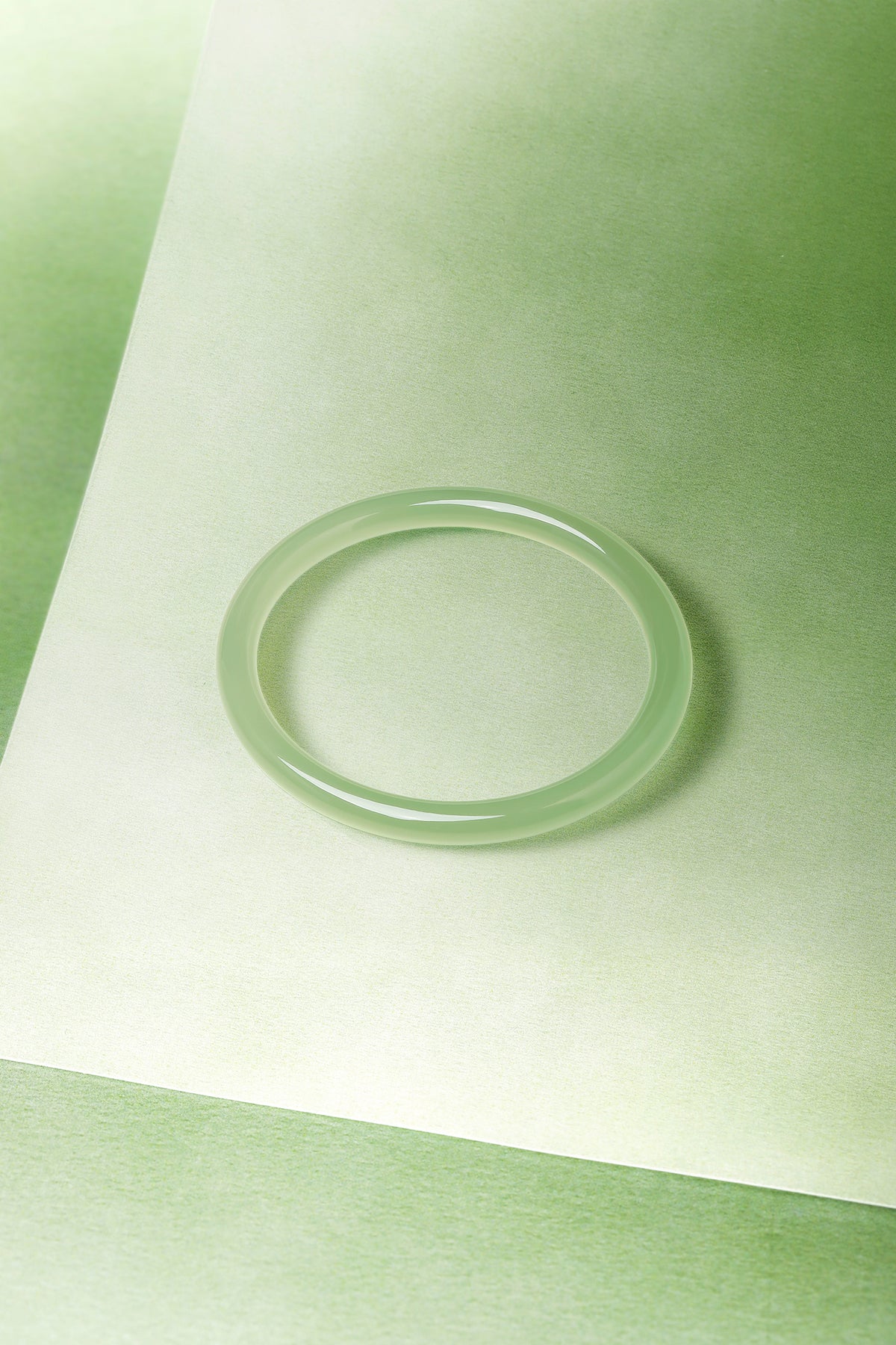 ZHOU LIU FU Chalcedony Jade Bangle Bracelets for Women Handmade Green Chalcedony Round Bracelet Natural Gemstone Lucky Jewelry Gift Her Mom