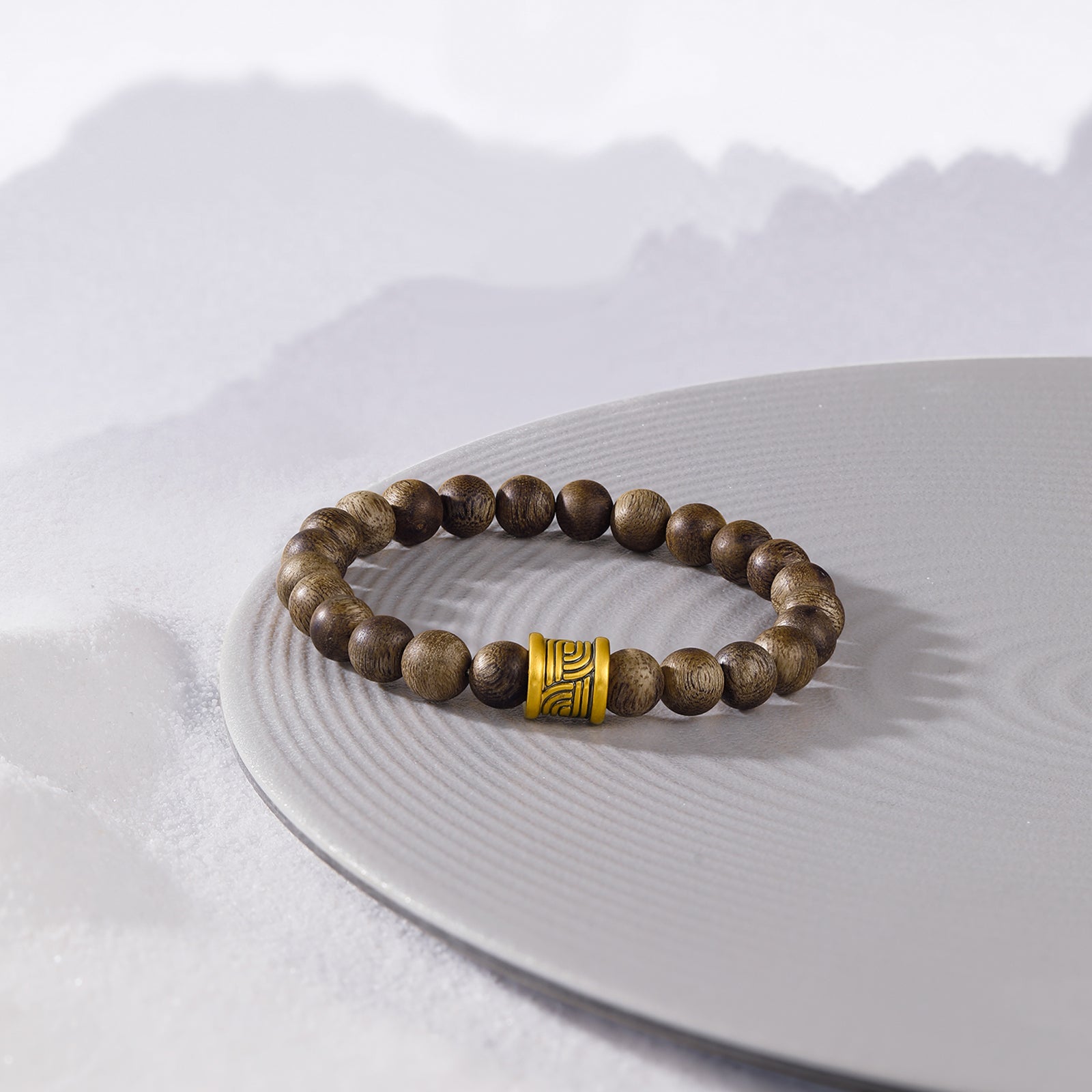 24K Gold Beaded Bracelet Agarwood 1.65-1.95g A1914913