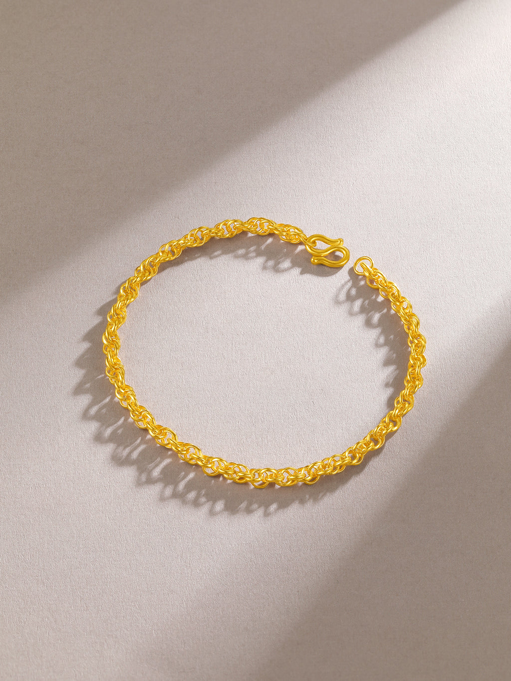 999 24K Gold Chain Bracelet 5.1-7.1g A0710914