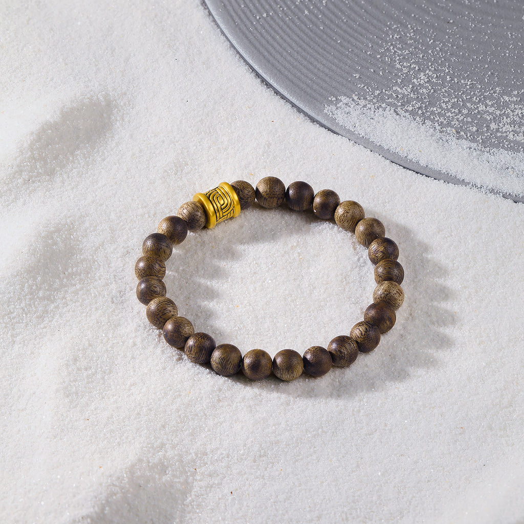 24K Gold Beaded Bracelet Agarwood 1.65-1.95g A1914913