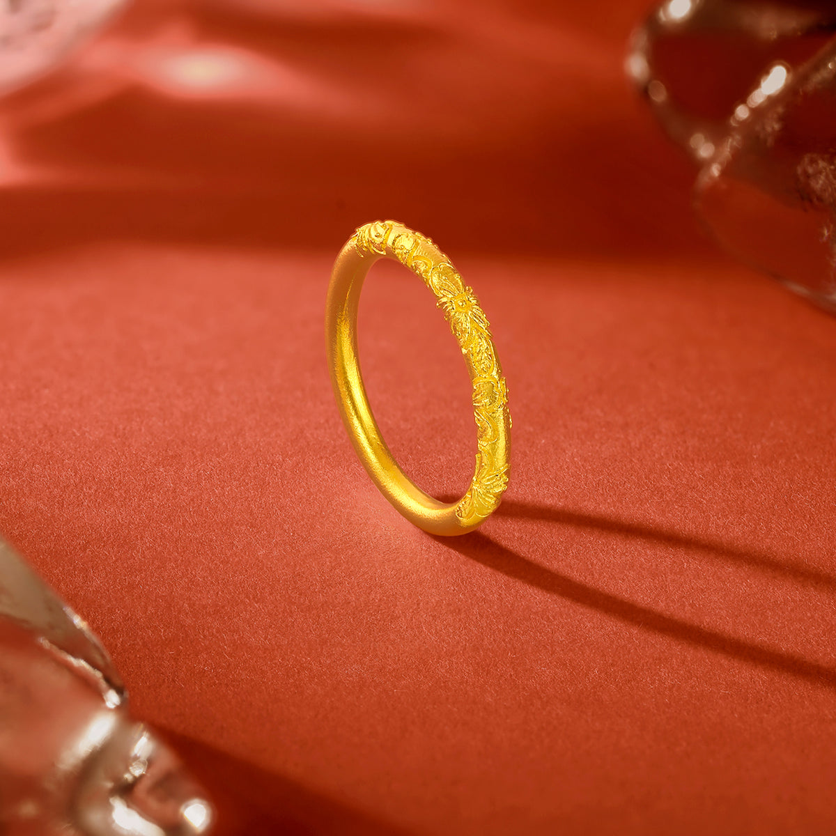 999 24K Gold Ring Flower 3-5g A0112814
