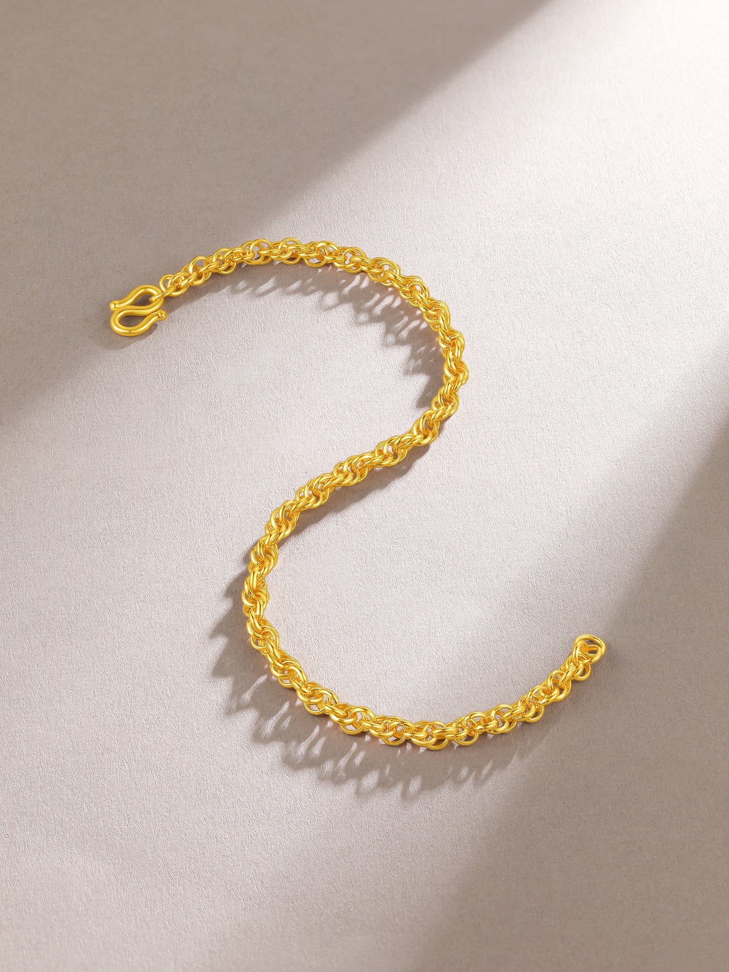 999 24K Gold Chain Bracelet 5.1-7.1g A0710914