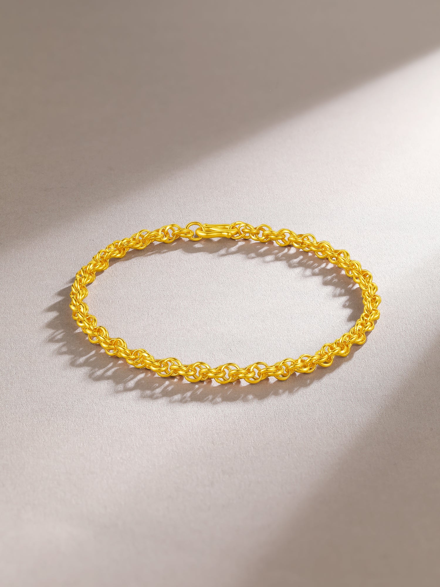 999 24K Gold Chain Bracelet 5.1-7.1g A0710914