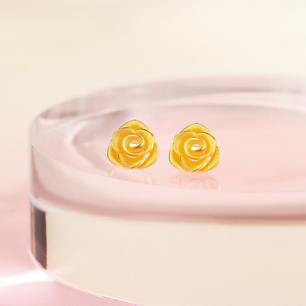 999 24K Gold Earrings Flower 2.3-3g A0911850