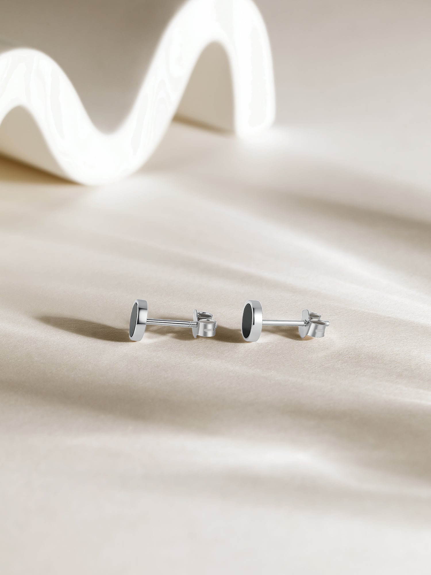 ZHOU LIU FU 925 Sterling Silver Stud Earrings Black Onyx Earrings Hypoallergenic Birthday Jewelry Gifts for Women Men