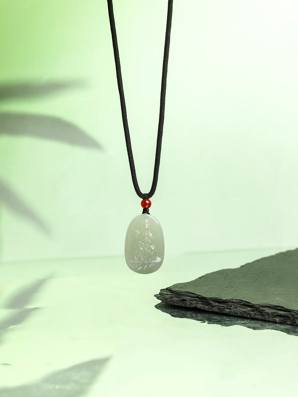 Pendant Hetian Jade Agate 6-6.5mm Guanyin Y0411976