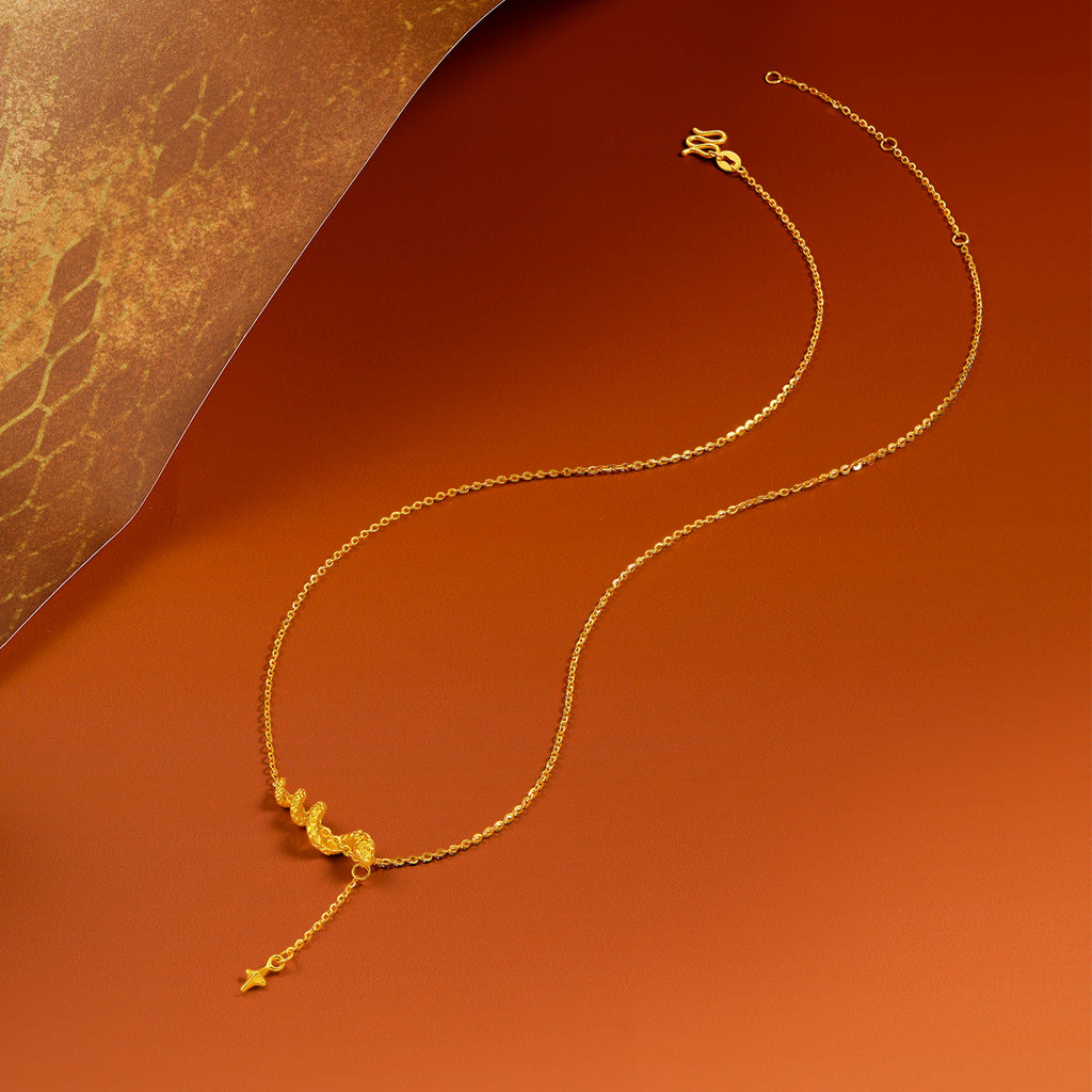 "Chinese Zodiac Snake" 999 24K Gold Pendant Necklace Snake 3.5-3.9g A0613100
