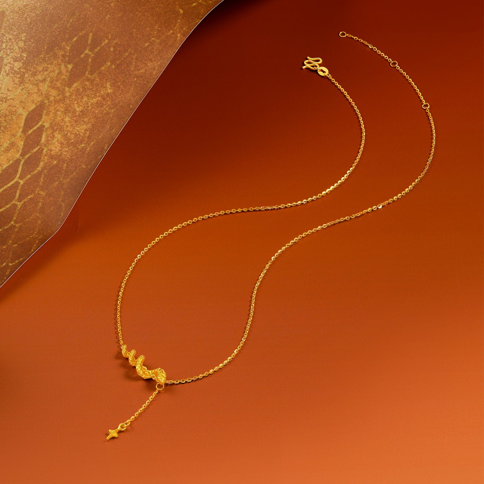 "Chinese Zodiac Snake" 999 24K Gold Pendant Necklace Snake 3.5-3.9g A0613100