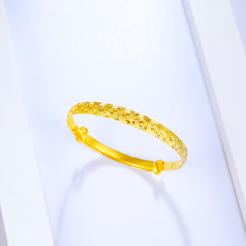 999 24K Gold Bangle Bracelet              Engraving 20-22g AA102336
