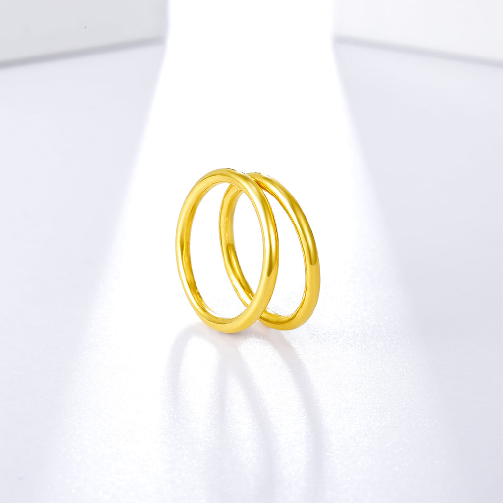 24K Gold 3D Hard Plain Ring 0.75-0.95g AD011384