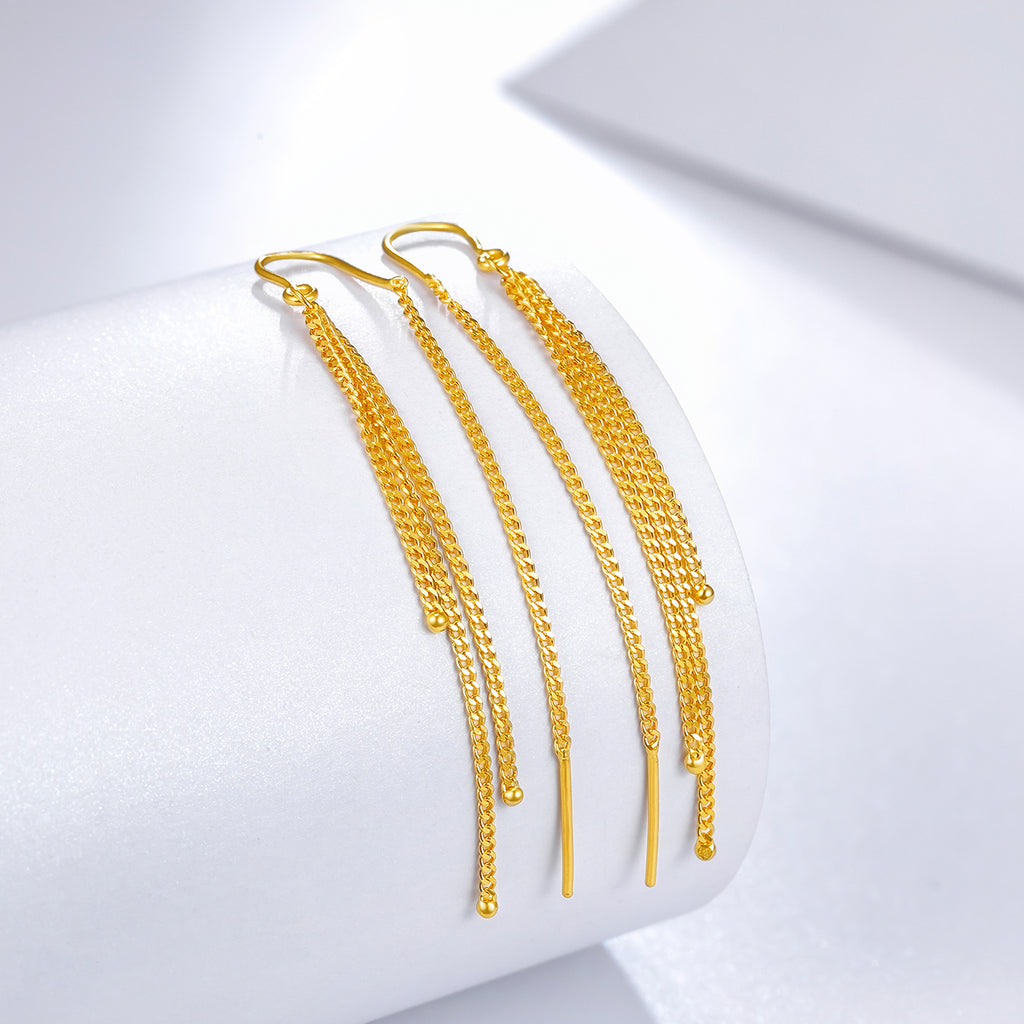999 24K Gold Earrings 4.7-5.1g AA091678