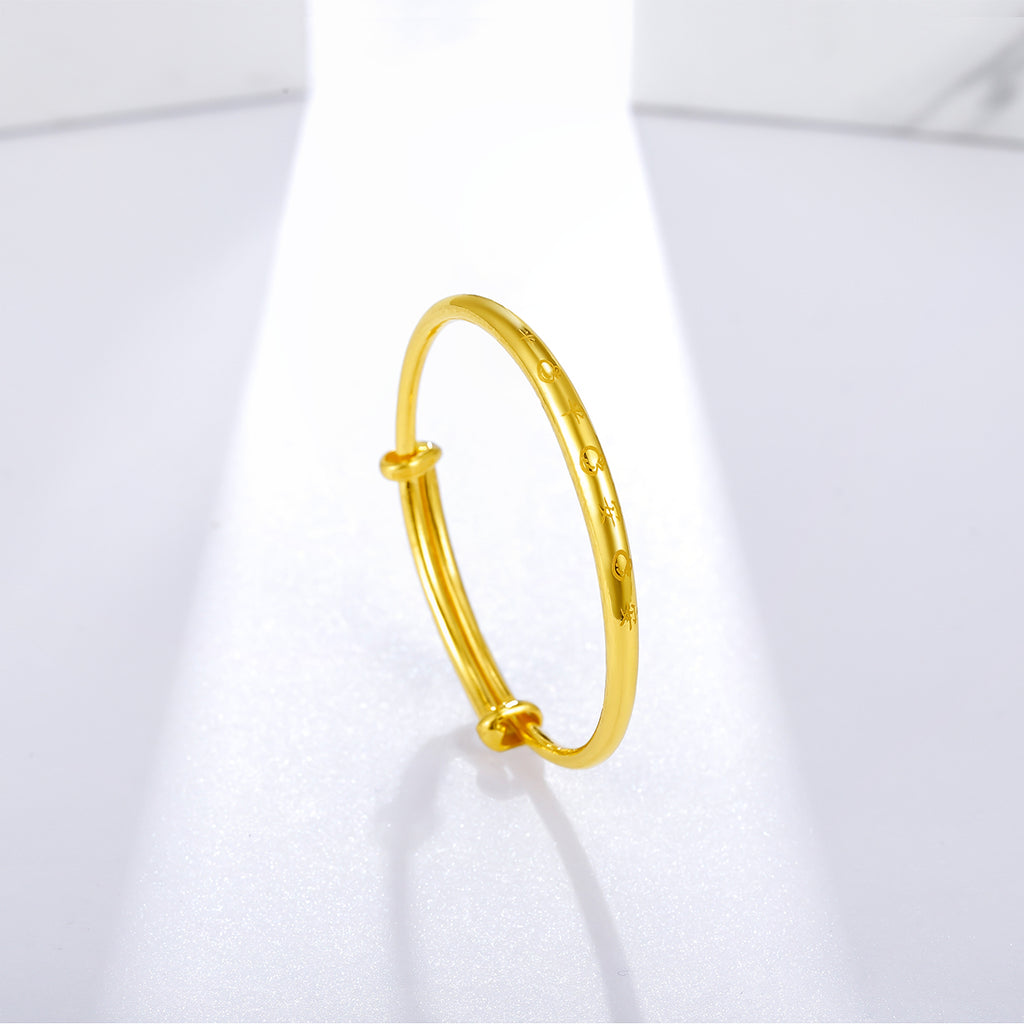 999 24K Gold Bangle Bracelet 9.2-10.2g AA101302