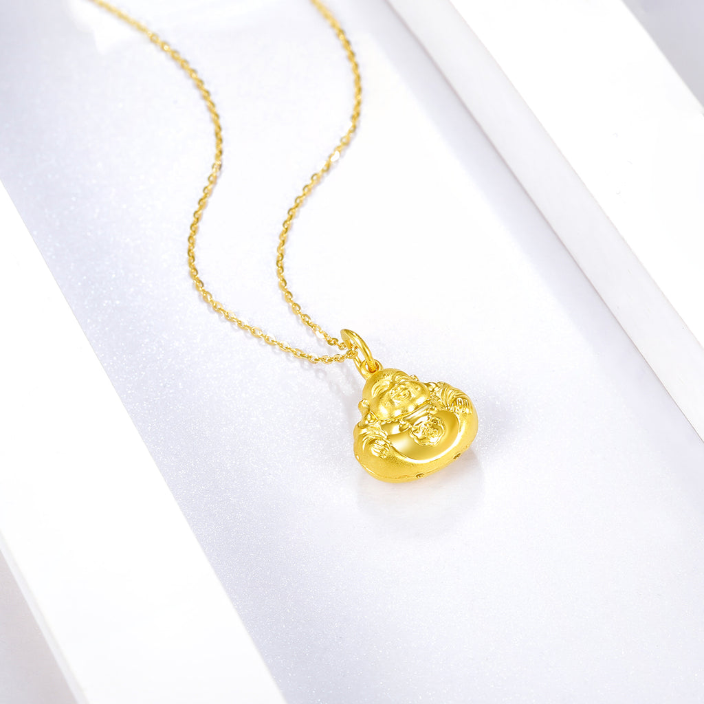 999 24K Gold Pendant Maitreya Buddha 2-2.3g AA041339